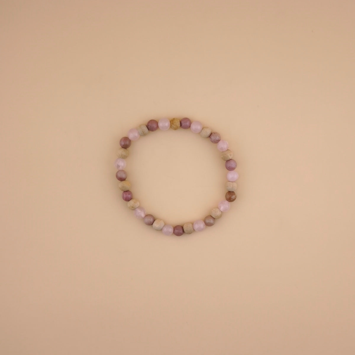 Pulsera Bolas Tulsi Cuarzo Rosa Y Tulita