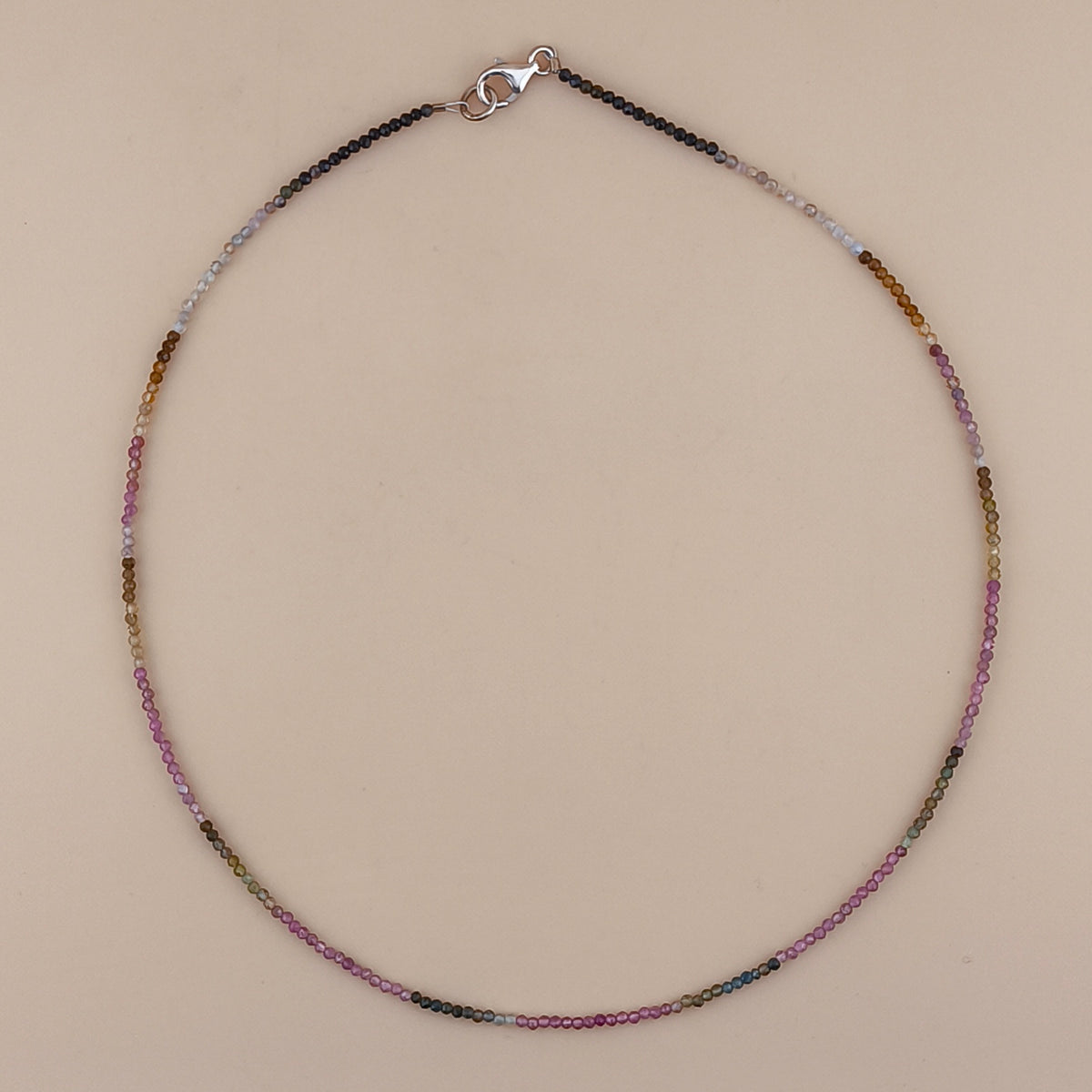 Collar Turmalina Multicolor Facetado 2mm