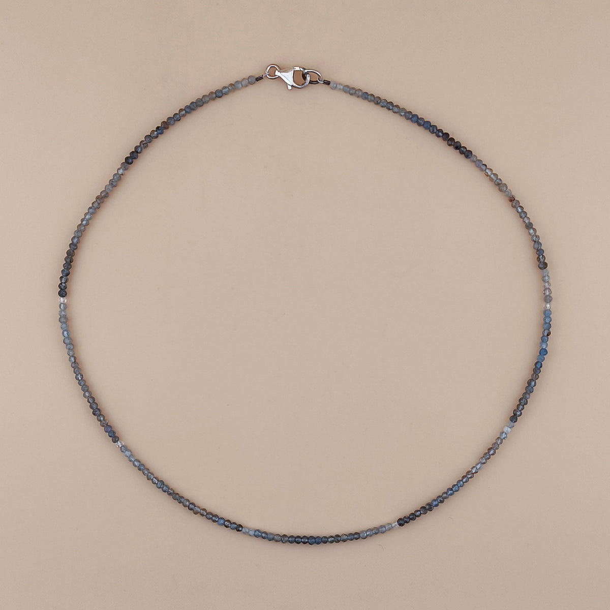 Collar Turmalina Azul Facetado 2mm