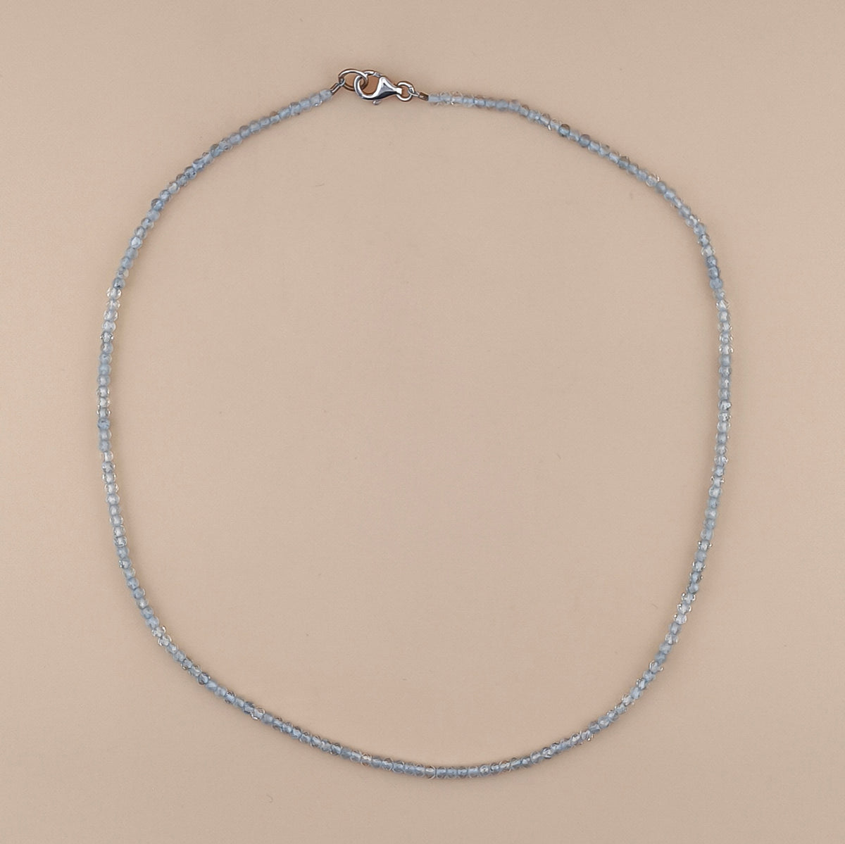 Collar Aguamarina Facetado 3mm