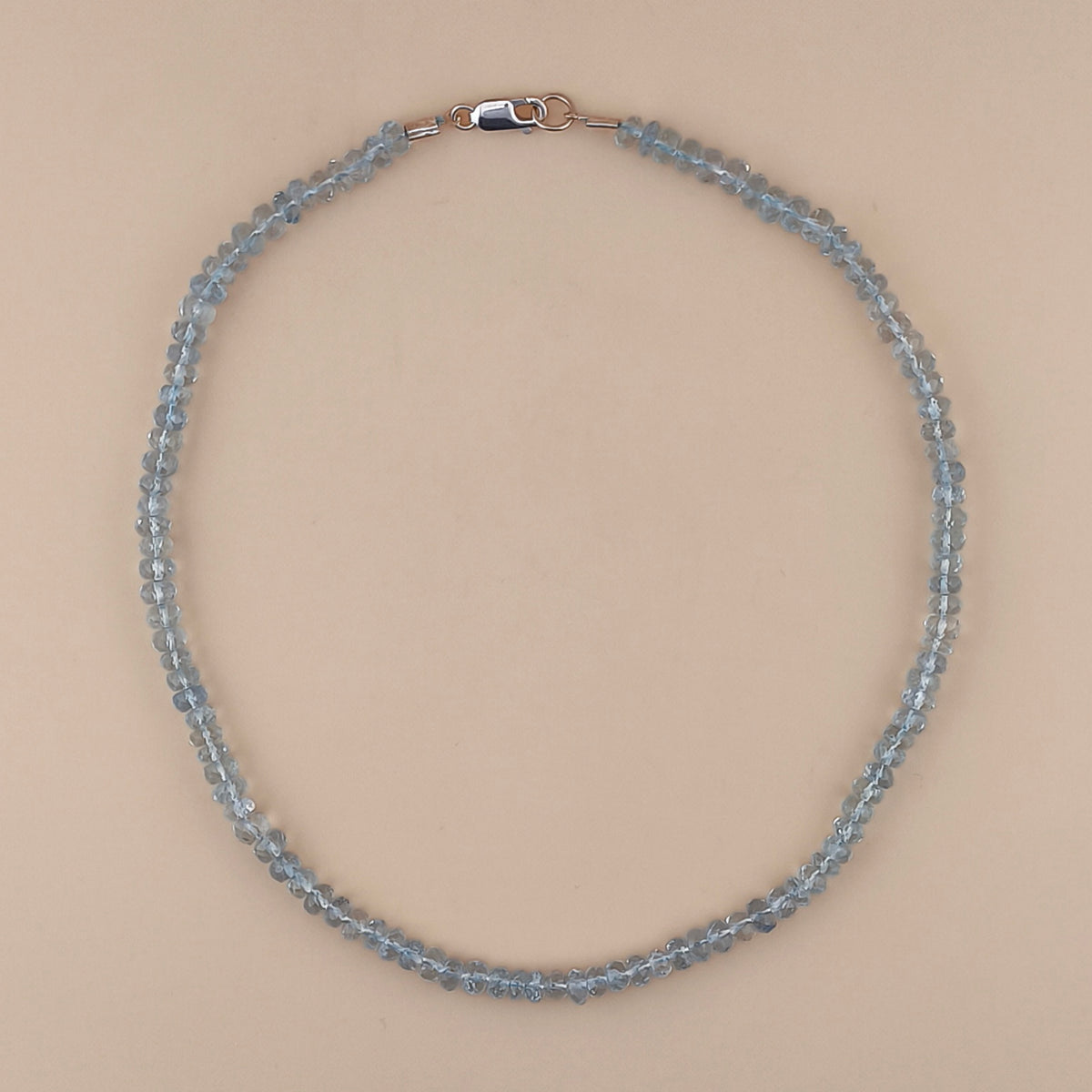 Collar Aguamarina Facetado 6mm
