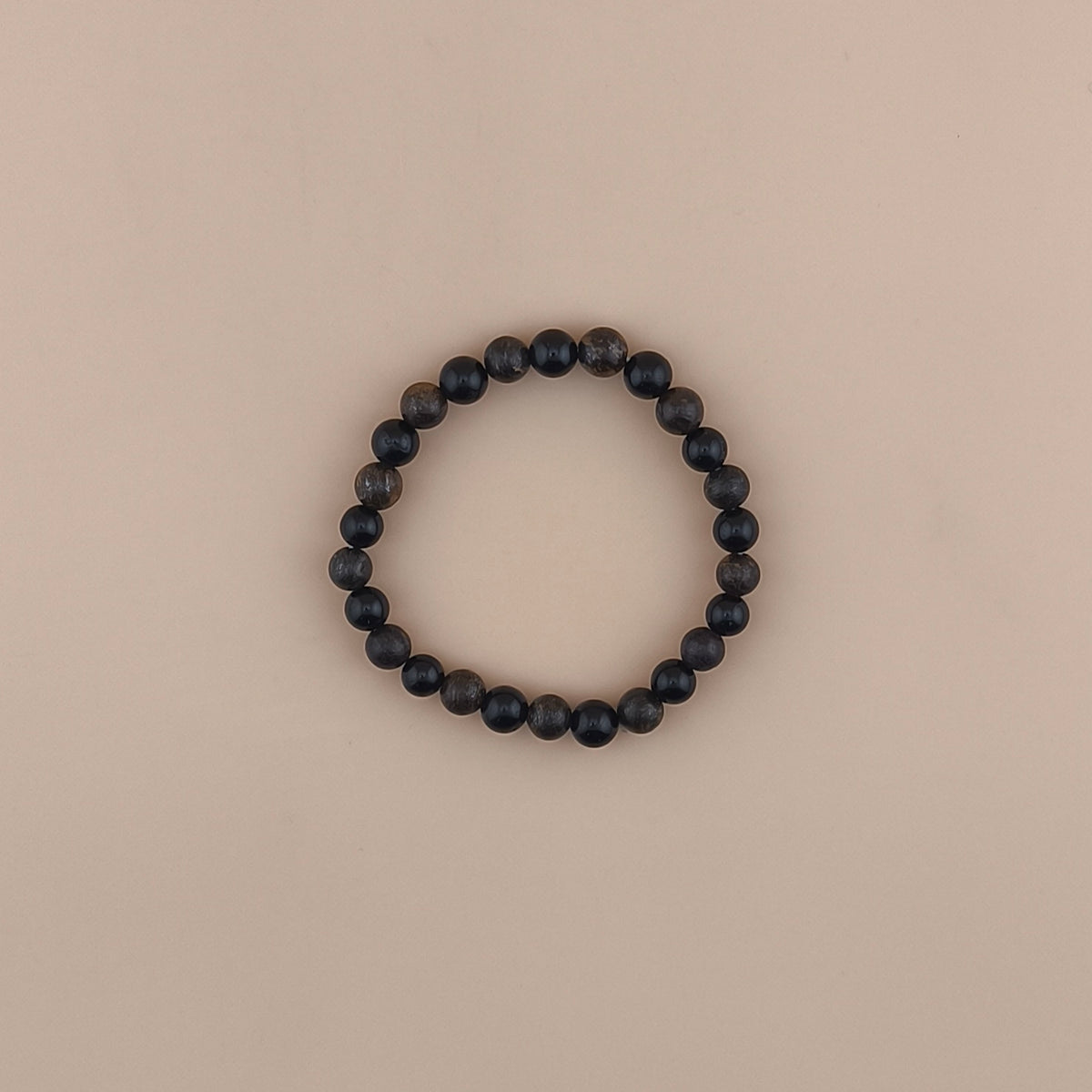 Pulsera Turmalina Negra Con Broncita 6mm