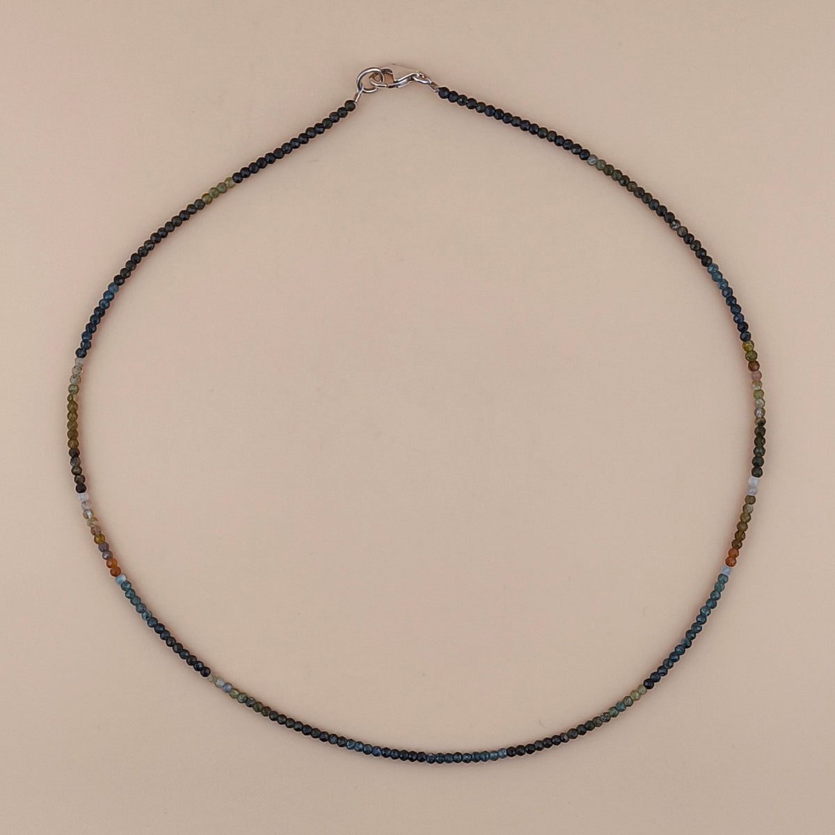Collar Turmalina Verde y Azul Facetado 2mm