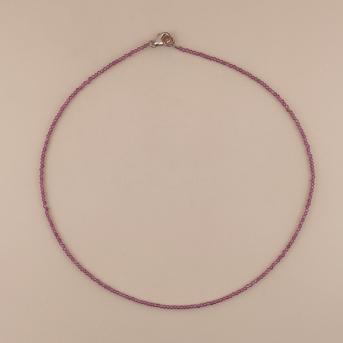 Collar Turmalina Rosa Facetado 2mm