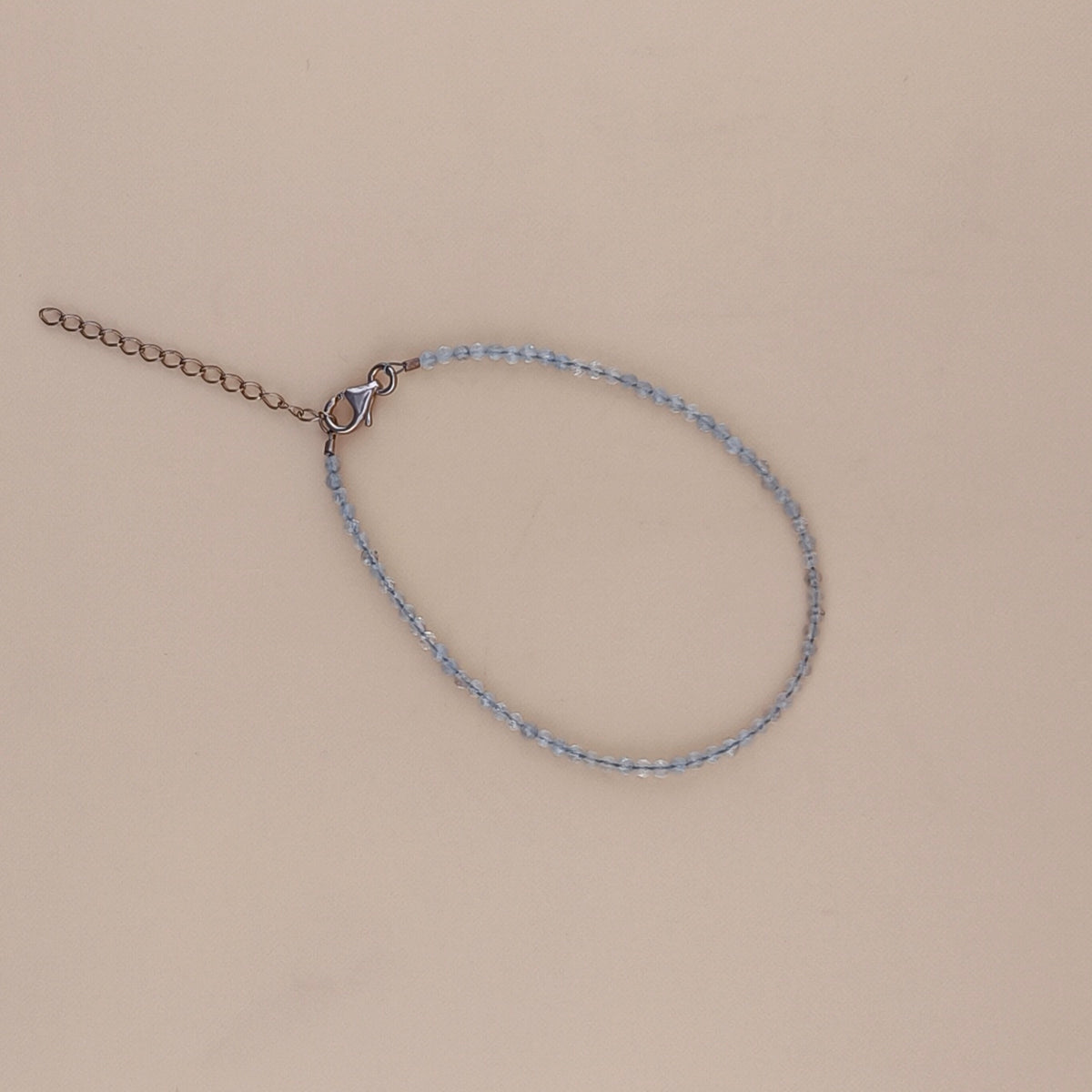 Pulsera Facetada De Aguamarina 2mm
