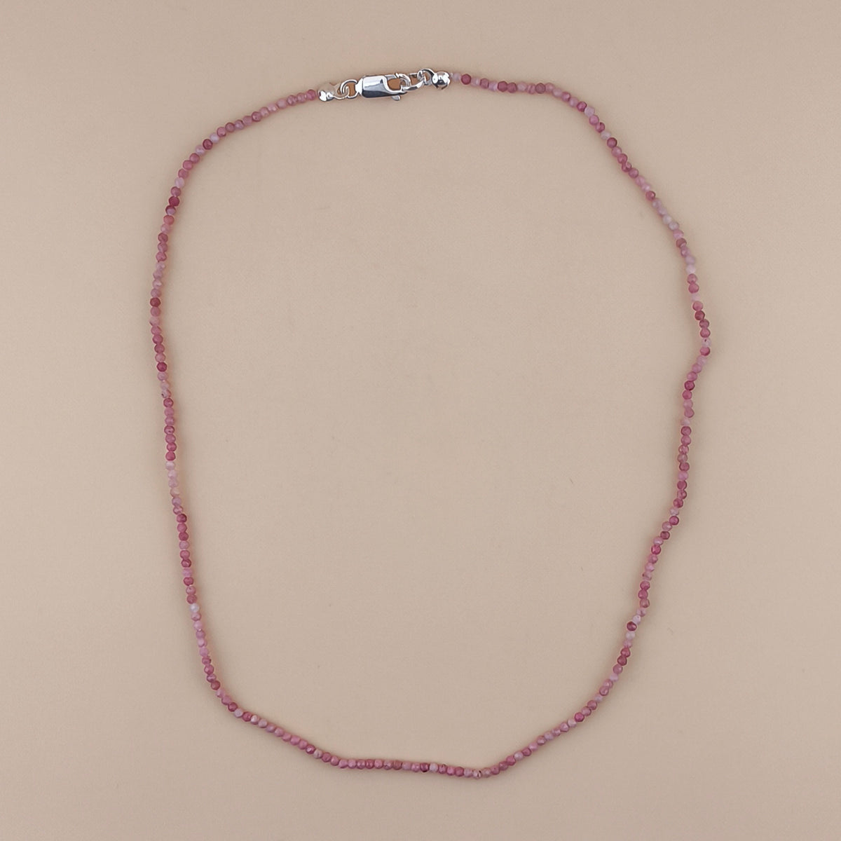 Collar Rodocrosita Facetado 2mm