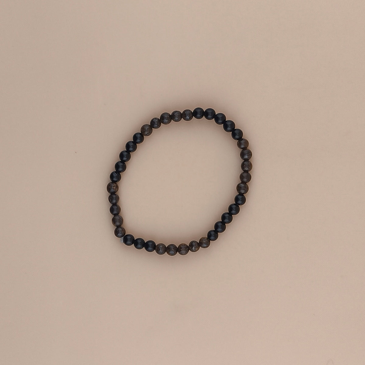 Pulsera Turmalina Negra Con Broncita 4mm